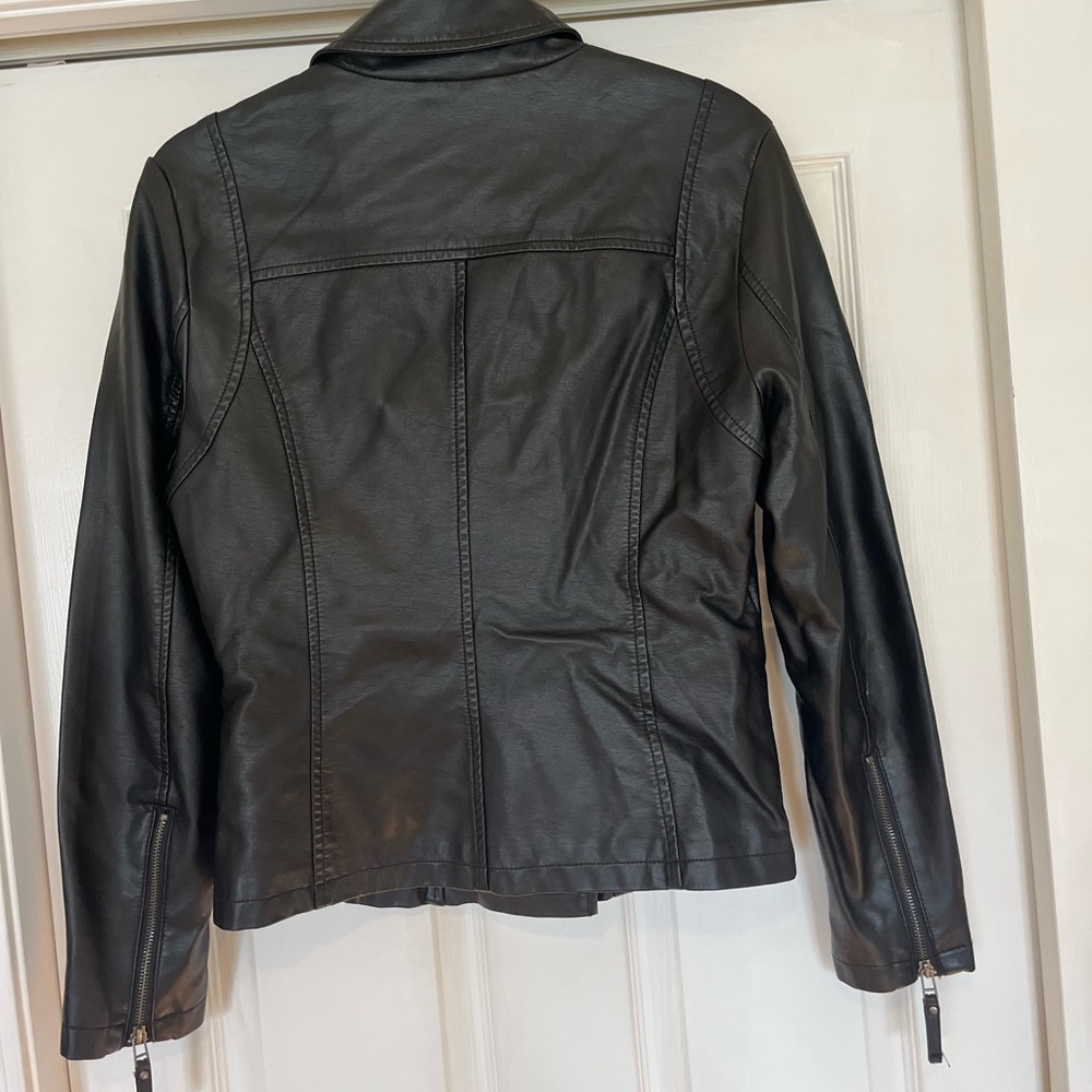 Max Studio Faux Black Leather Jacket - Picture 6 of 7
